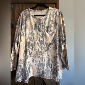Women's Snake Print Long Sleeve Top. Oversize fit.